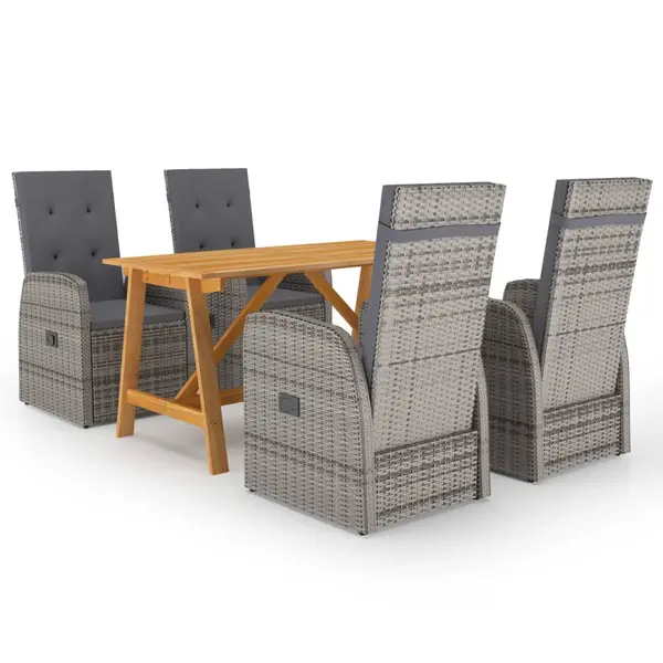 Gossi set de masa pentru gradina, 5 piese, gri