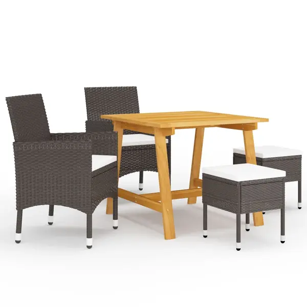 Gossi set de masa pentru gradina, 5 piese, maro