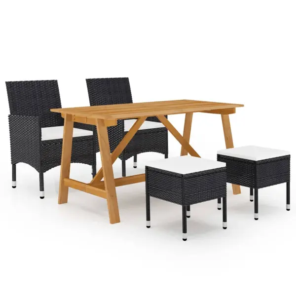Gossi set de masa pentru gradina, 5 piese, negru