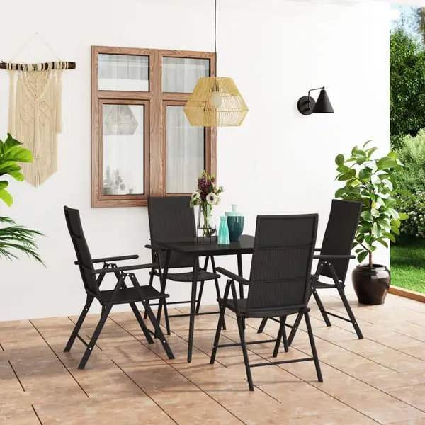 Gossi set de masa pentru gradina, 5 piese, negru