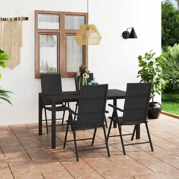 Gossi set de masa pentru gradina, 5 piese, negru