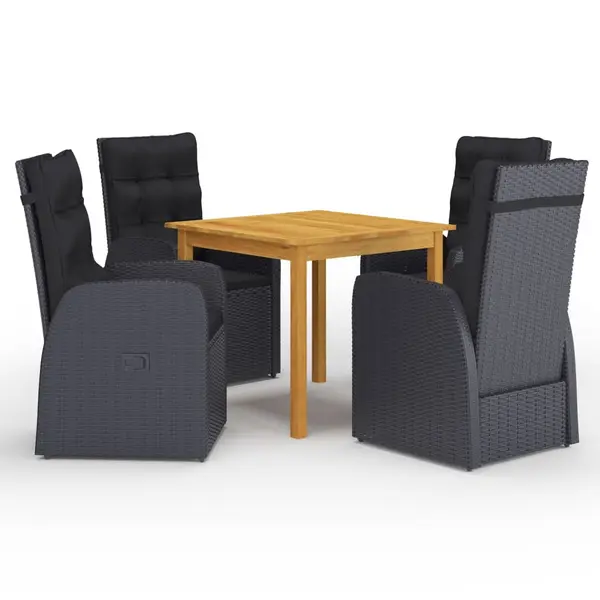 Gossi set de masa pentru gradina, 5 piese, negru
