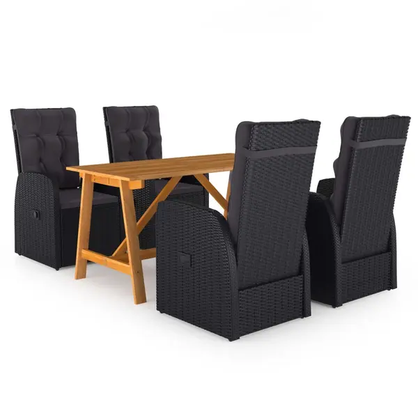 Gossi set de masa pentru gradina, 5 piese, negru