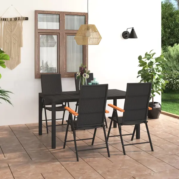 Gossi set de masa pentru gradina, 5 piese, negru si maro