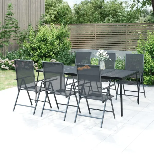 Gossi set de masa pentru gradina, 7 piese, antracit, otel