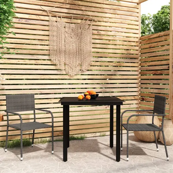 Gossi set de mobilier pentru gradina, 3 piese, gri