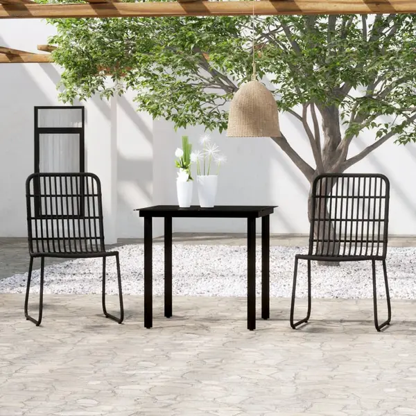 Gossi set de mobilier pentru gradina, 3 piese, negru