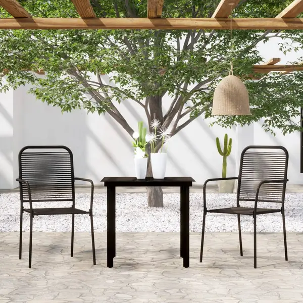 Gossi set de mobilier pentru gradina, 3 piese, negru