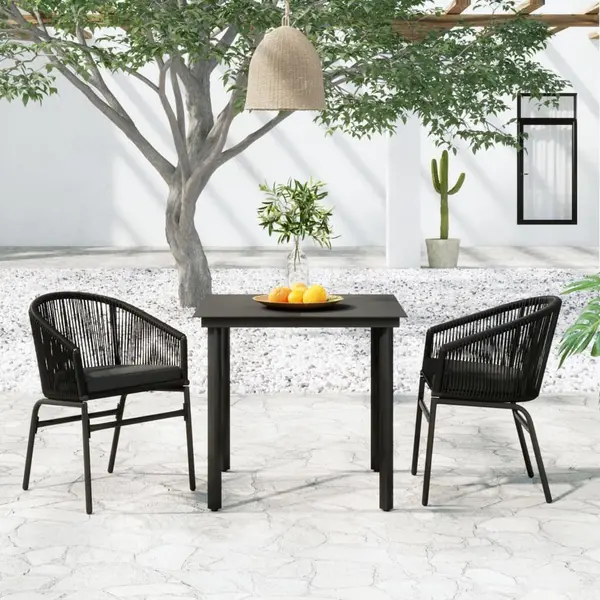 Gossi set de mobilier pentru gradina, 3 piese, negru