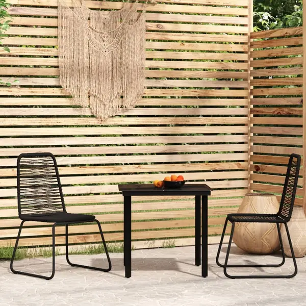 Gossi set de mobilier pentru gradina, 3 piese, negru