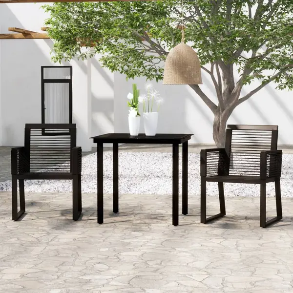 Gossi set de mobilier pentru gradina, 3 piese, negru
