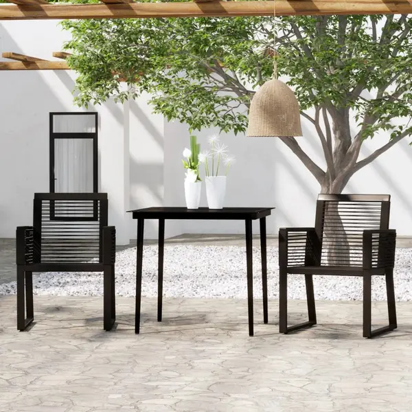 Gossi set de mobilier pentru gradina, 3 piese, negru