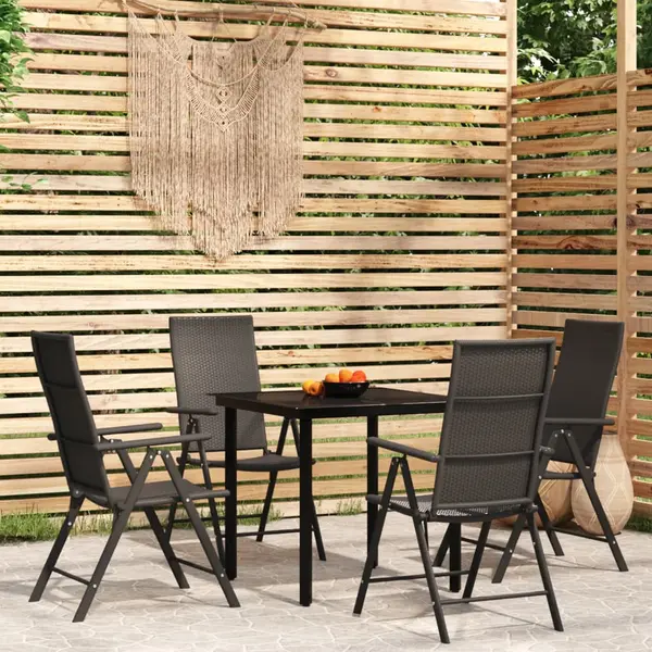 Gossi set de mobilier pentru gradina, 5 piese, negru