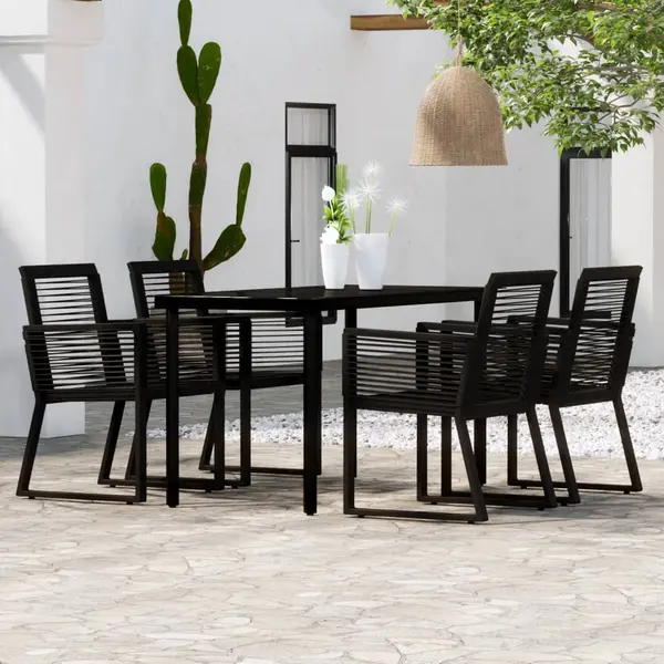 Gossi set de mobilier pentru gradina, 5 piese, negru