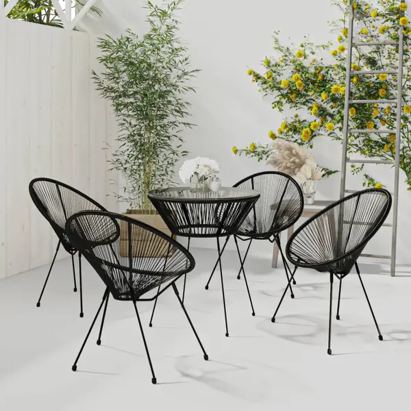 Gossi set de mobilier pentru gradina, 5 piese, negru