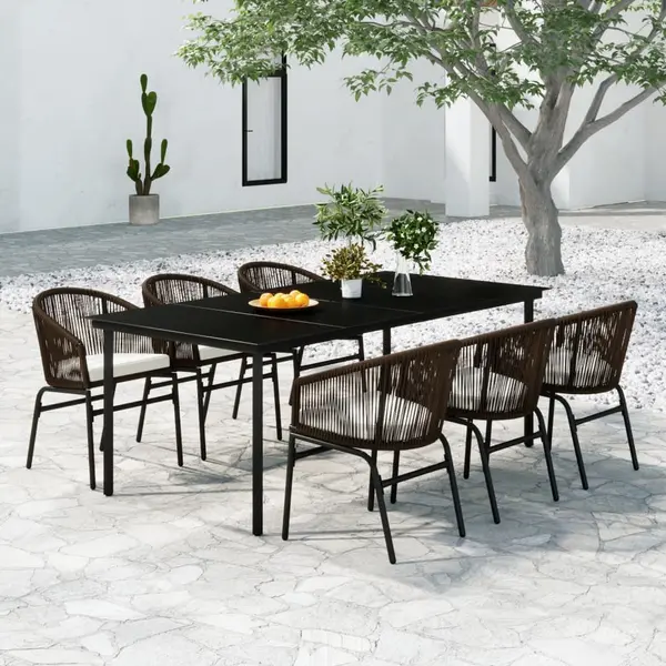 Gossi set de mobilier pentru gradina, 7 piese, maro
