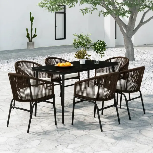 Gossi set de mobilier pentru gradina, 7 piese, maro
