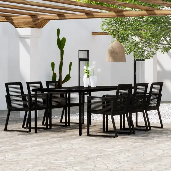 Gossi set de mobilier pentru gradina, 7 piese, negru