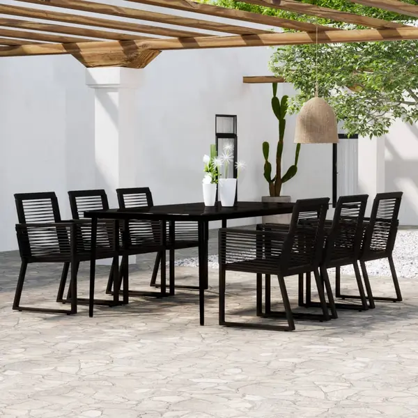 Gossi set de mobilier pentru gradina, 7 piese, negru