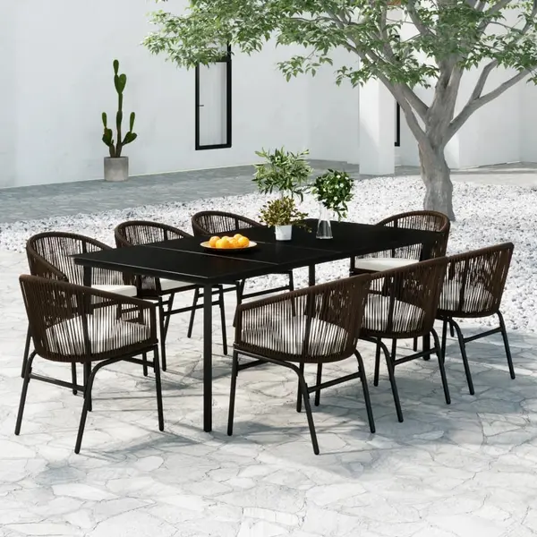 Gossi set de mobilier pentru gradina, 9 piese, maro