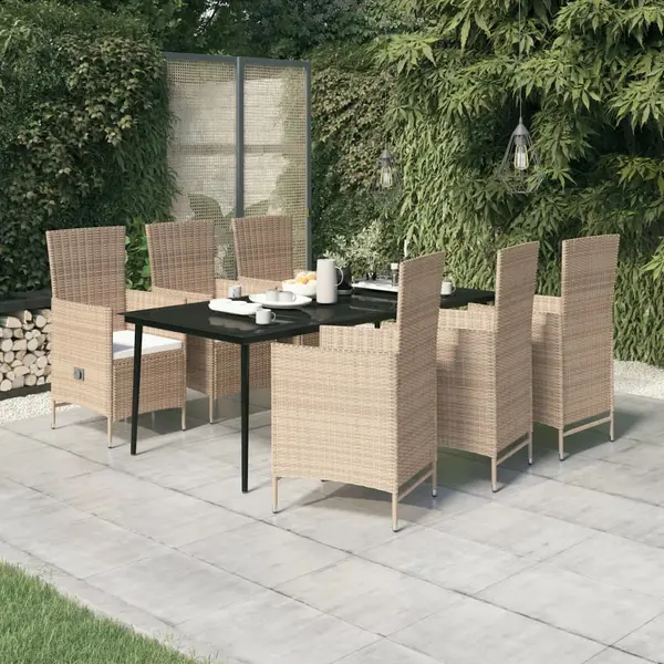 Gossi set de mobilier pentru gradina cu perne, 7 piese, bej