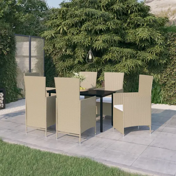 Gossi set de mobilier pentru gradina, cu perne, 7 piese, bej