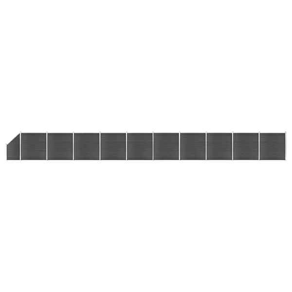 Gossi set de panouri de gard, negru, 1830x(105-186) cm, wpc