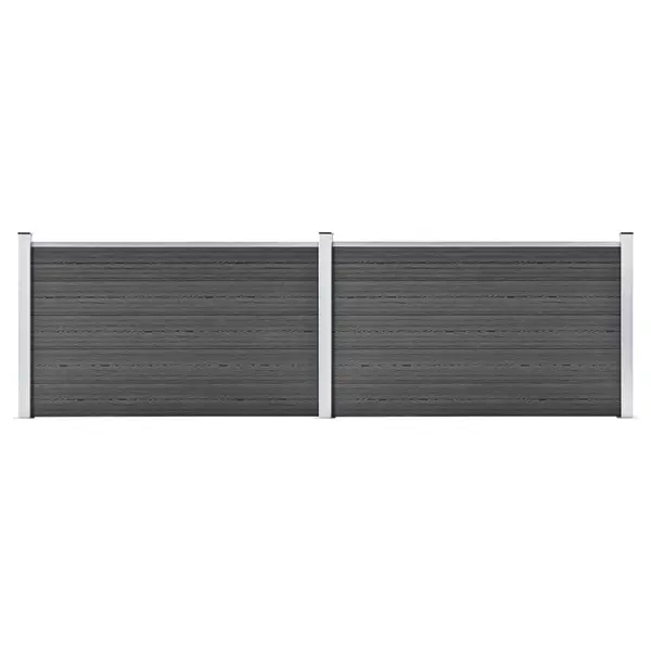 Gossi set de panouri de gard, negru, 353 x 105 cm, wpc
