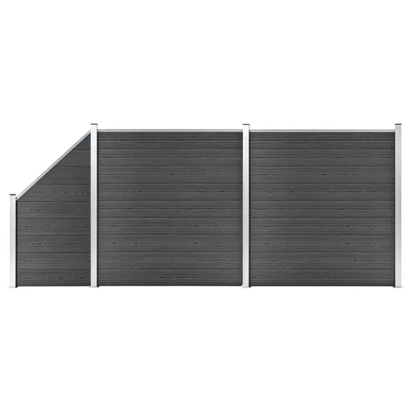 Gossi set de panouri de gard, negru, 446x (105-186) cm, wpc