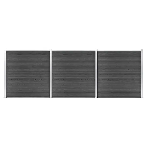 Gossi set de panouri de gard, negru, 526 x 186 cm, wpc
