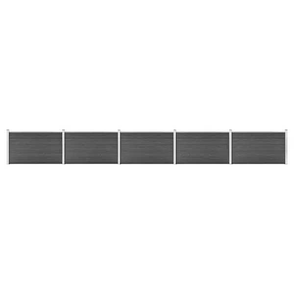 Gossi set de panouri de gard, negru, 872 x 105 cm, wpc