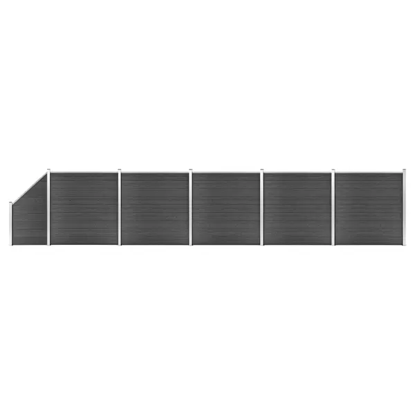 Gossi set de panouri de gard, negru, 965x(105-186) cm, wpc