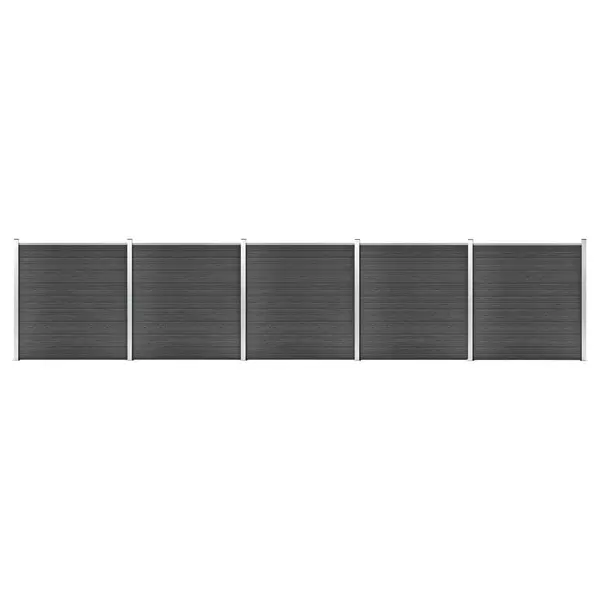 Gossi set de panouri de gard ,wpc , 872x186 cm, negru