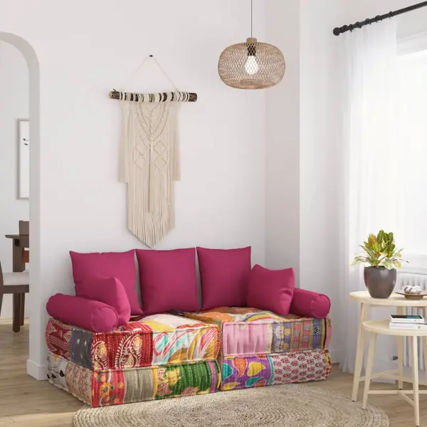 Gossi set de perne decorative, 7 piese, roz, material textil