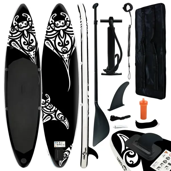 Gossi set de placa sup gonflabila, negru, 305x76x15 cm