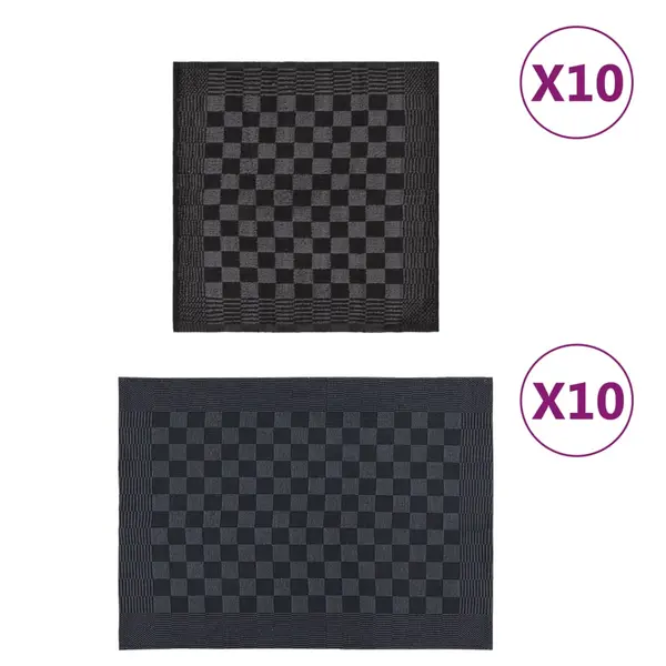 Gossi set de prosoape, 20 buc., negru si gri, bumbac