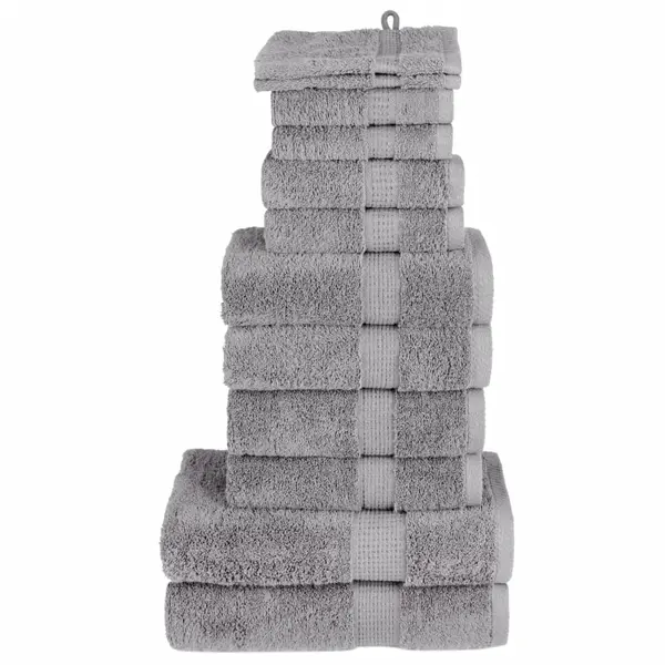 Gossi set de prosoape premium solund, 12 piese, gri, 600 g/m2
