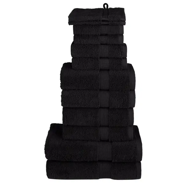 Gossi set de prosoape premium solund, 12 piese, negru, 600 g/m2