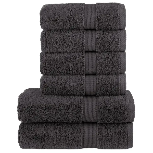 Gossi set de prosoape premium solund, 6 piese, antracit, 600 g/m2