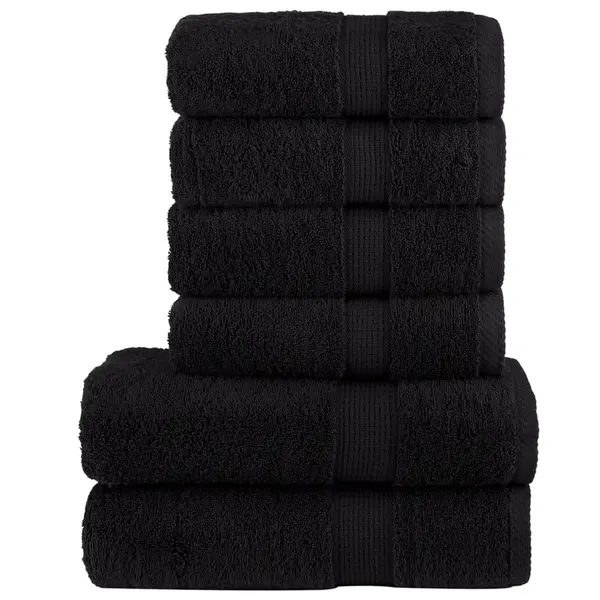 Gossi set de prosoape premium solund, 6 piese, negru, 600 g/m2
