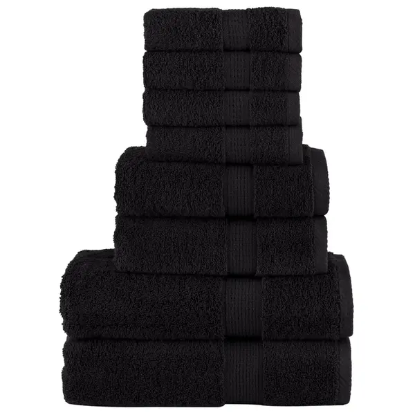 Gossi set de prosoape premium solund, 8 piese, negru, 600 g/m2