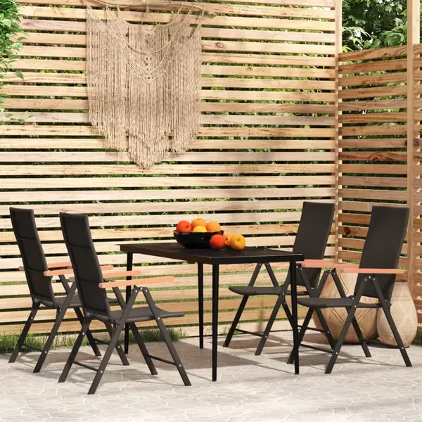 Gossi set de servit masa pentru gradina, 5 piese, negru