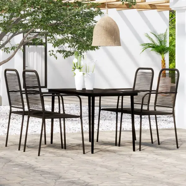 Gossi set de servit masa pentru gradina, 5 piese, negru