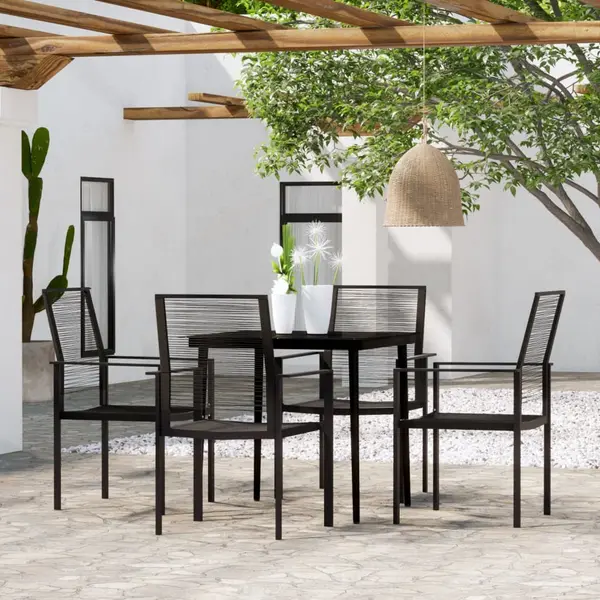 Gossi set de servit masa pentru gradina, 5 piese, negru