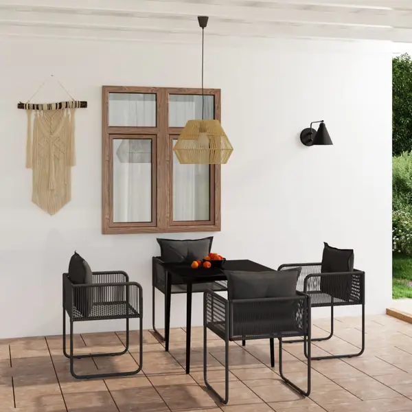 Gossi set de servit masa pentru gradina, 5 piese, negru