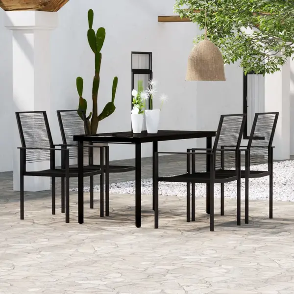 Gossi set de servit masa pentru gradina, 5 piese, negru