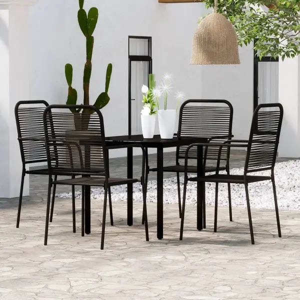 Gossi set de servit masa pentru gradina, 5 piese, negru