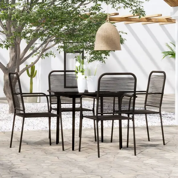 Gossi set de servit masa pentru gradina, 5 piese, negru