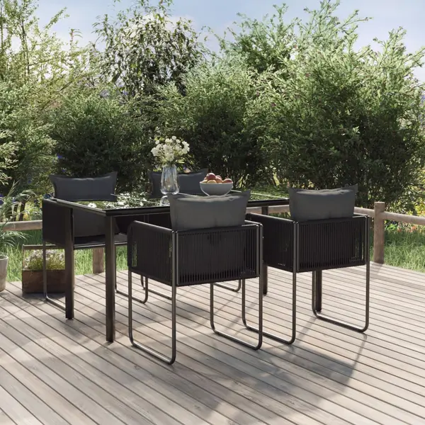 Gossi set de servit masa pentru gradina, 5 piese, negru
