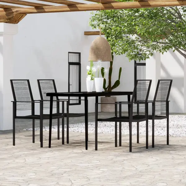Gossi set de servit masa pentru gradina, 5 piese, negru